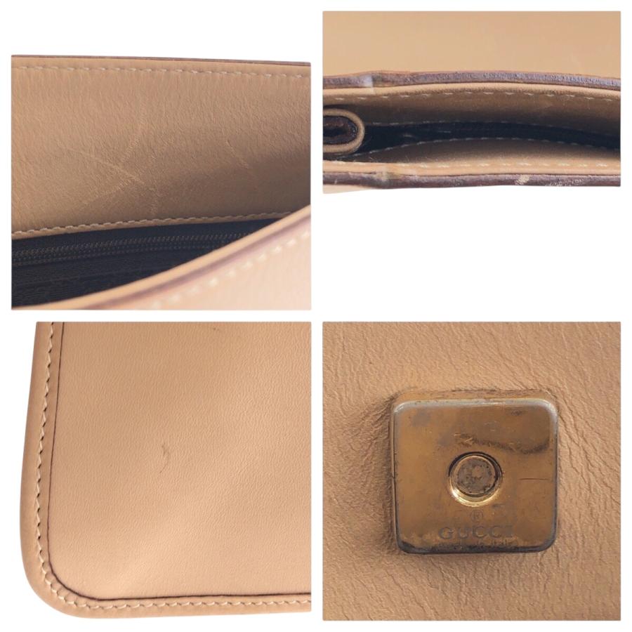 GUCCI（グッチ） 美品 ベージュ ゴールド金具 レザー 91762 ショルダー