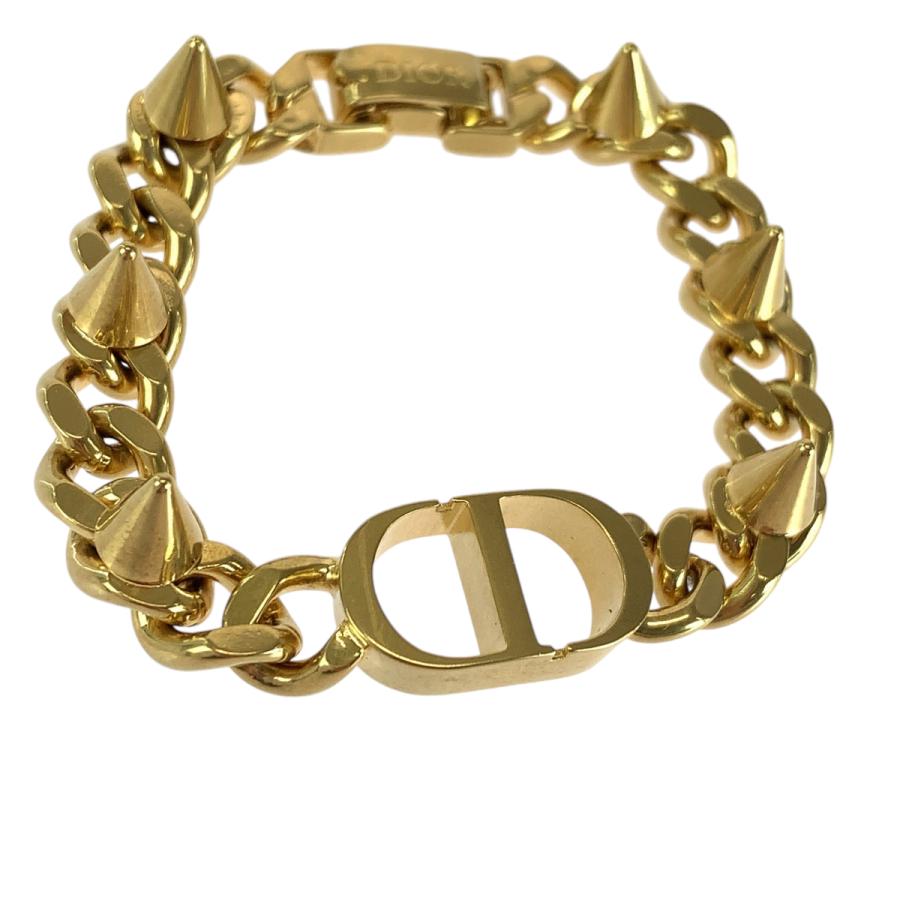 美品 ディオール ロゴ ブレスレット ゴールド Dior 箱付き 540 美品 Dior ディオール 30モンテーニュ CDロゴ ゴールド メッキ