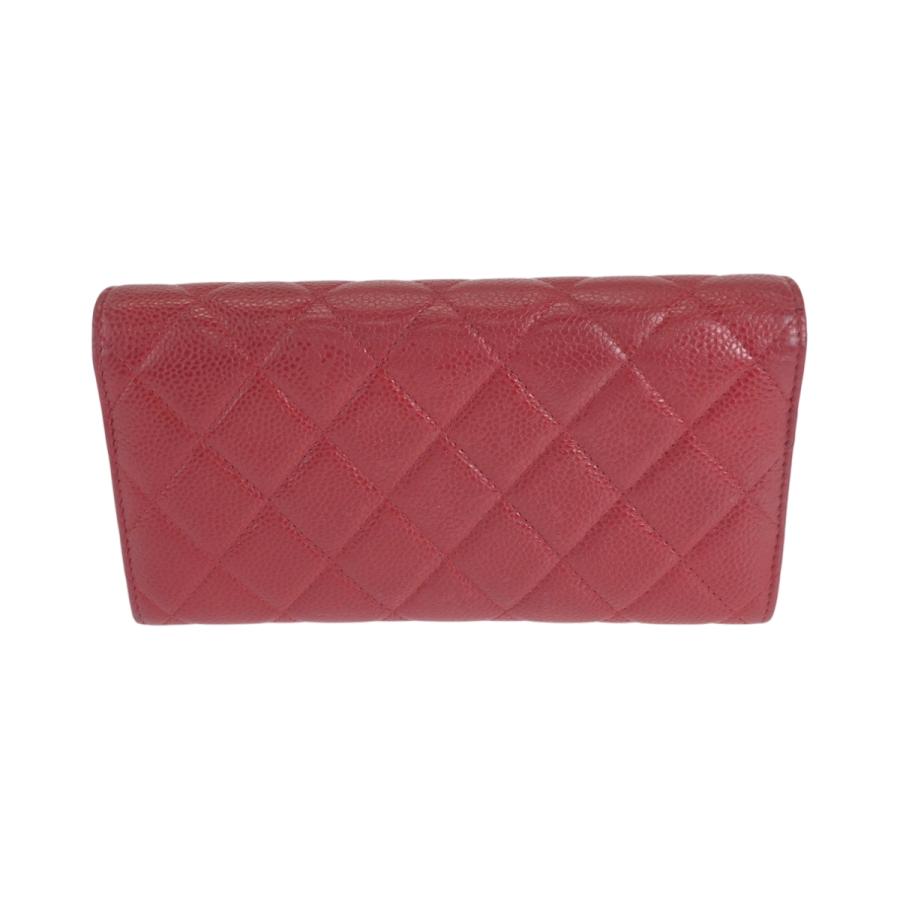 CHANEL（シャネル） 美品 マトラッセ ココマーク レッド シルバー金具