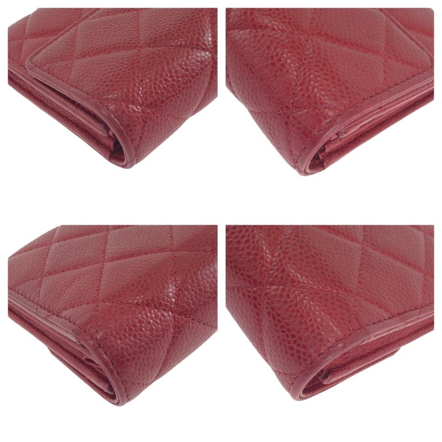 CHANEL（シャネル） 美品 マトラッセ ココマーク レッド シルバー金具