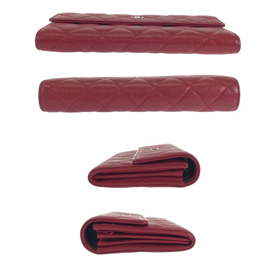 CHANEL（シャネル） 美品 マトラッセ ココマーク レッド シルバー金具