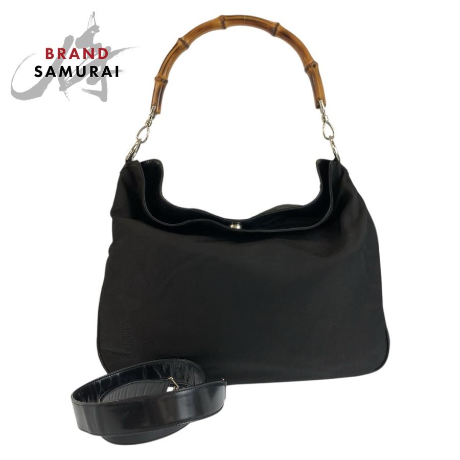 GUCCI（グッチ） バンブー ブラック 黒 シルバー金具 ナイロン 001