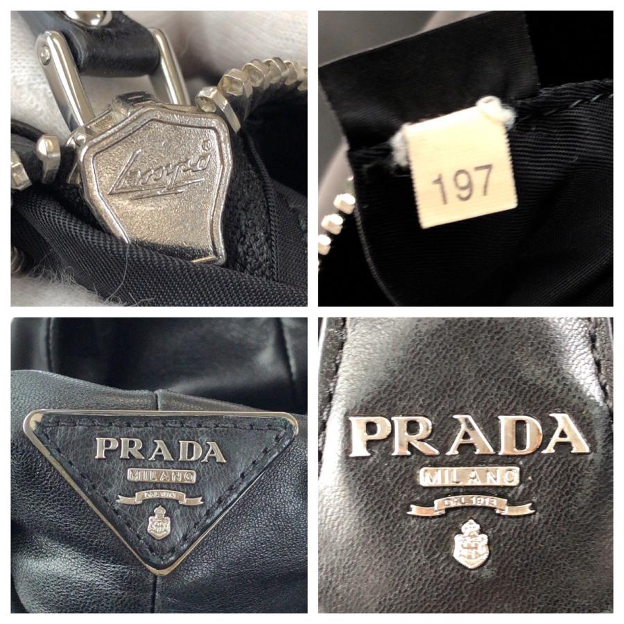 PRADA プラダ テスートダブル 三角ロゴプレート 2way リバーシブル ブラック 黒 シルバー金具 ナイロン/レザー トートバッグ 603201 | PRADA | 03