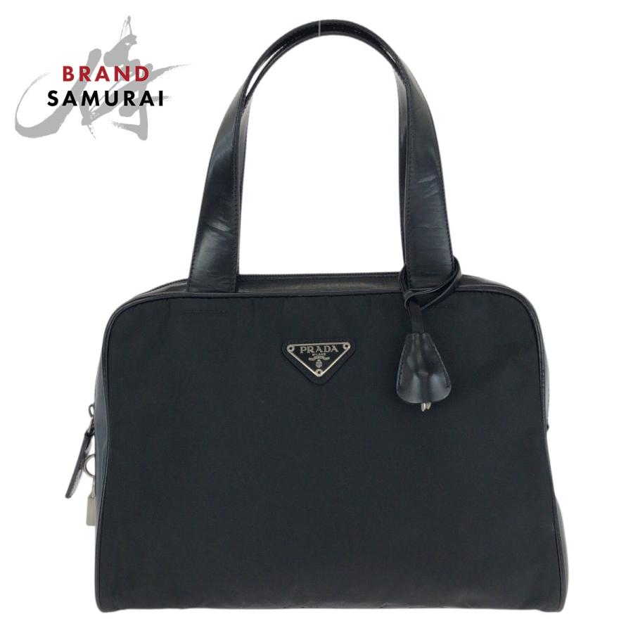 PRADA（プラダ） 美品 テスート 三角ロゴプレート ブラック 黒
