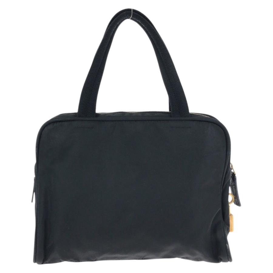 PRADA プラダ テスート 三角ロゴプレート ブラック 黒 ゴールド金具 ナイロン/レザー トートバッグ ハンドバッグ レディース 603270 | PRADA | 01