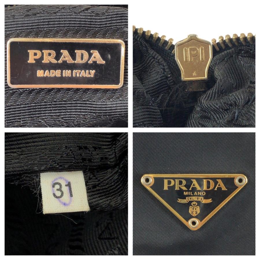 PRADA プラダ テスート 三角ロゴプレート ブラック 黒 ゴールド金具 ナイロン/レザー トートバッグ ハンドバッグ レディース 603270 | PRADA | 03