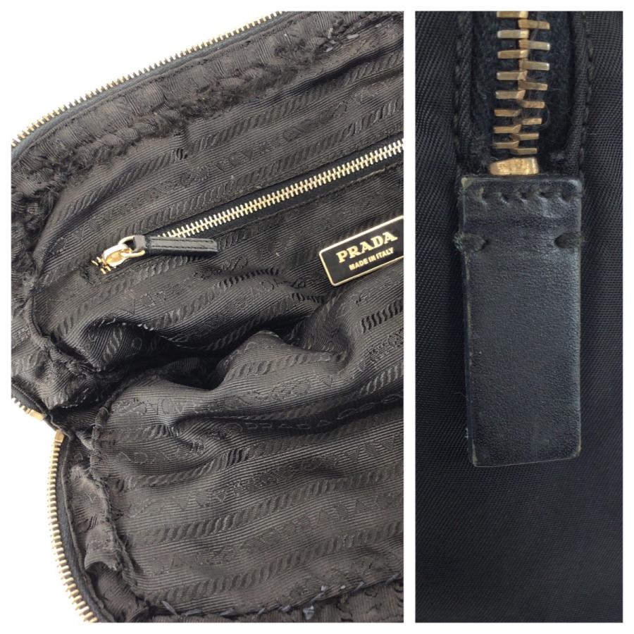 PRADA プラダ テスート 三角ロゴプレート ブラック 黒 ゴールド金具 ナイロン/レザー トートバッグ ハンドバッグ レディース 603270 | PRADA | 04
