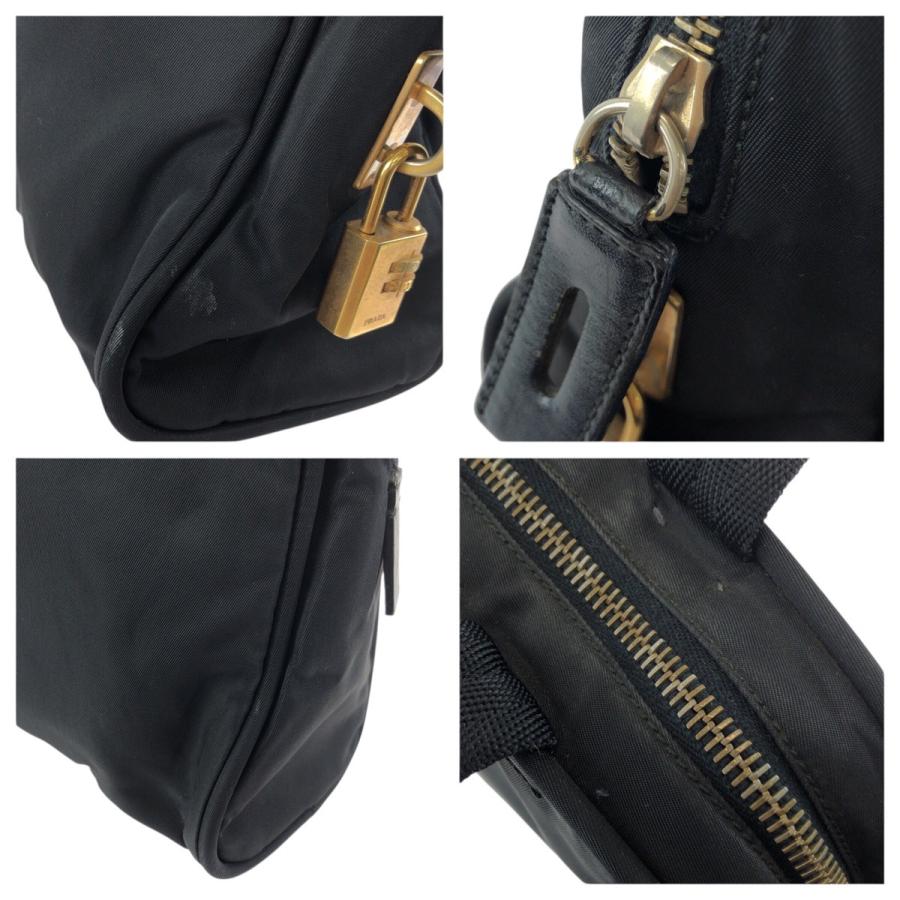 PRADA プラダ テスート 三角ロゴプレート ブラック 黒 ゴールド金具 ナイロン/レザー トートバッグ ハンドバッグ レディース 603270 | PRADA | 05