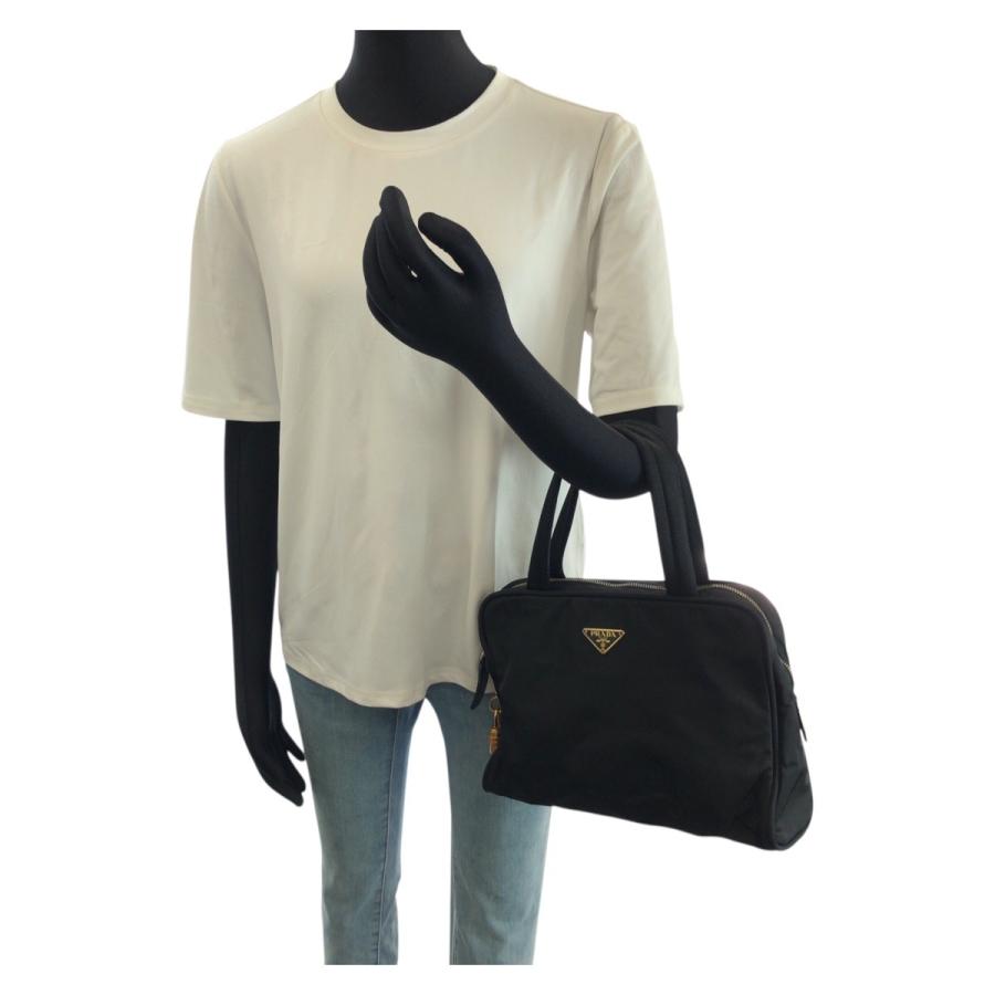 PRADA プラダ テスート 三角ロゴプレート ブラック 黒 ゴールド金具 ナイロン/レザー トートバッグ ハンドバッグ レディース 603270 | PRADA | 06