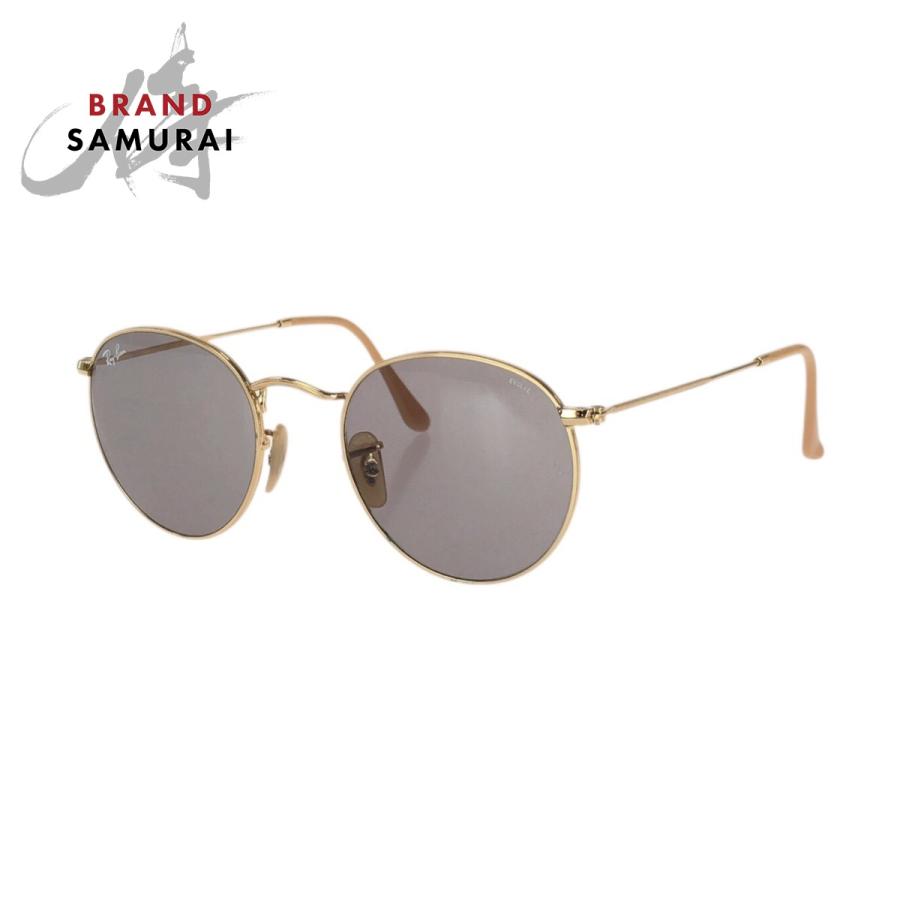 美品 Ray-Ban レイバン Round Metal ゴールド グレー プラスチック/合金 RB3447 9064V8 サングラス 男女兼用 レディース 603451 | Ray-Ban