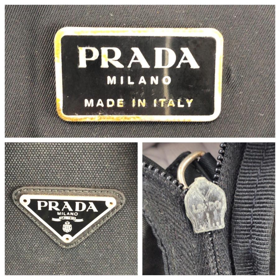 美品 PRADA プラダ テスート 三角ロゴプレート ブラック 黒 シルバー金具 ナイロン リュックサック バックパック メンズ 603519 | PRADA | 03