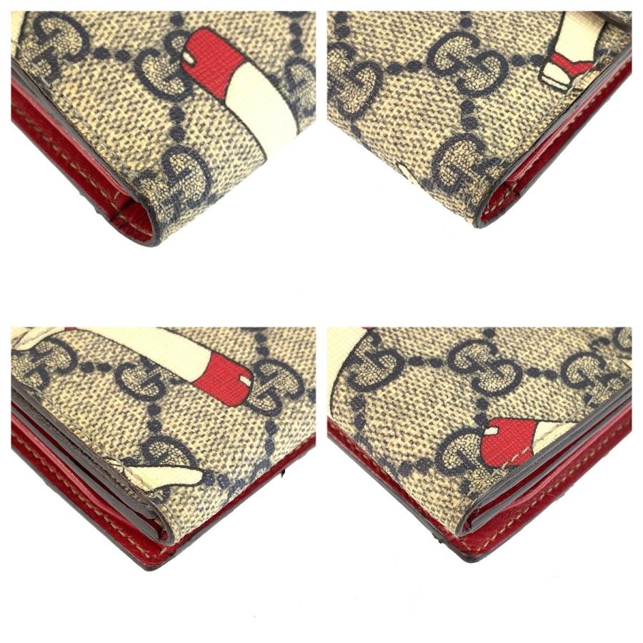 GUCCI（グッチ） 美品 ブーツ柄 グレー レッド ゴールド金具 GG
