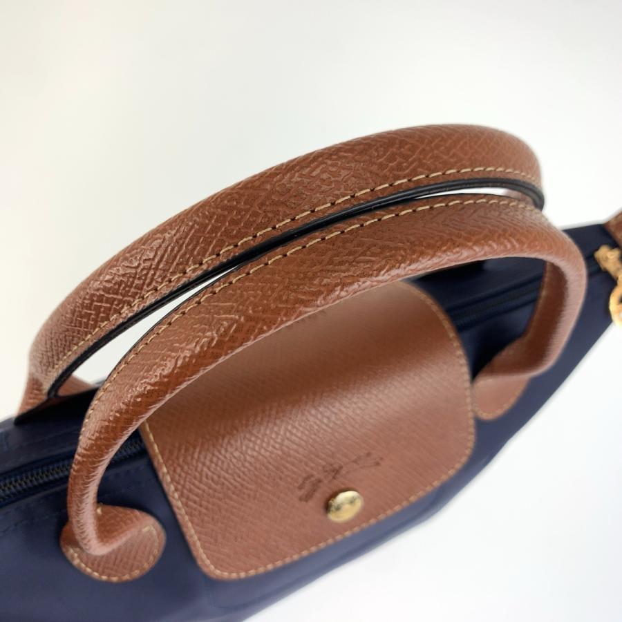 美品 Longchamp ロンシャン ル プリアージュ ネイビー ブラウン ゴールド金具 トートバッグ ショルダーバッグ 2way レディース 603564 | LONGCHAMP | 06