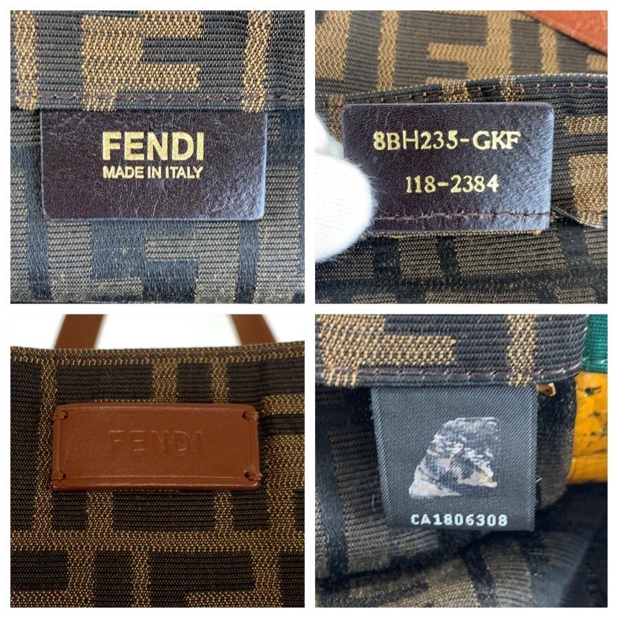 FENDI（フェンディ） ズッカ ブラウン グリーン キャンバス/レザー 