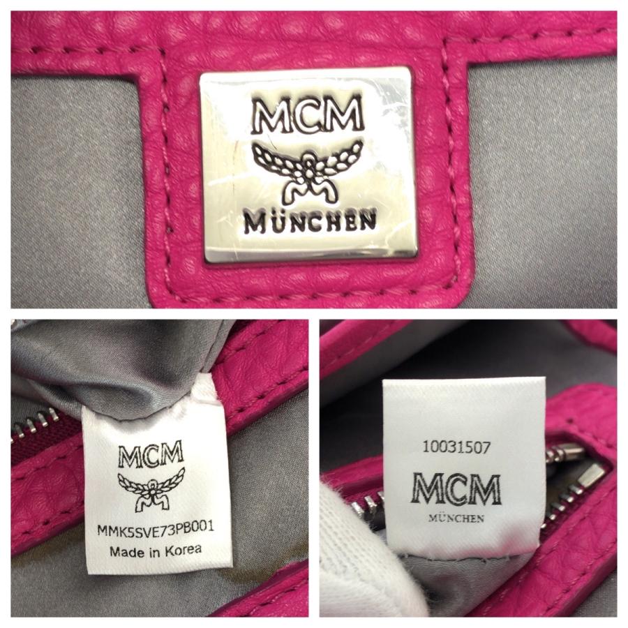 美品 MCM エム シー エム Stark Special スタッズ ピンク シルバー金具 レザー/ラインストーン MMK5SVE73PB001 リュックサック 603597 | MCM | 03