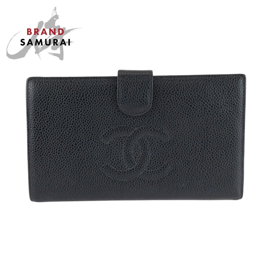 CHANEL（シャネル） 美品 ココマーク がま口 ブラック 黒 ゴールド金具