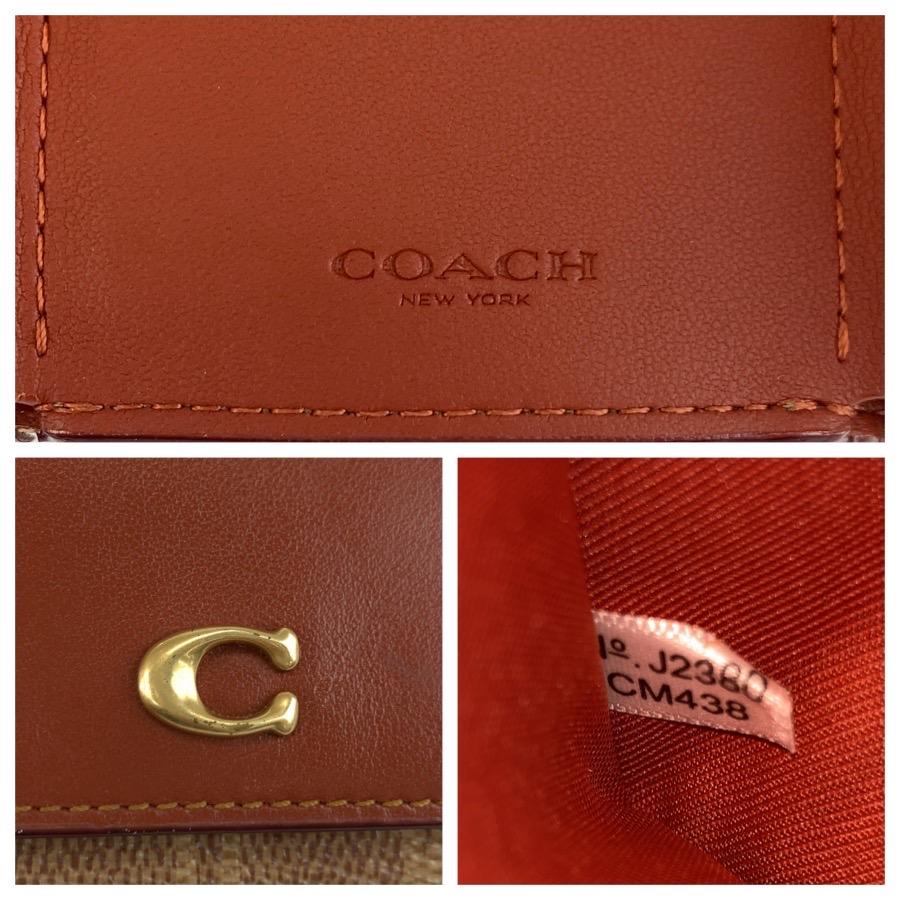 新品未使用☆COACHコーチ 折り財布 コンパクトミニ ブラウン シグネチャー COACH（コーチ） 美品 シグネチャー ミニ トライフォールド ブラウン