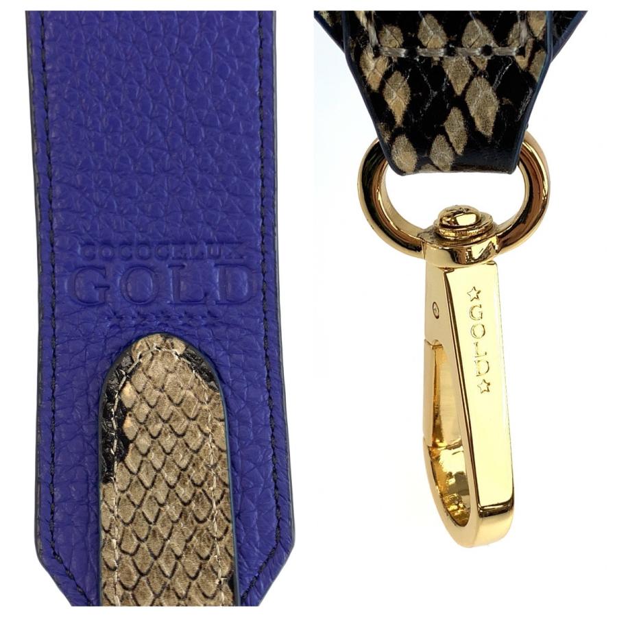 超美品 COCOCELUX GOLD ココセリュックス ゴールド グレー ブルー ゴールド金具 パイソン ショルダーストラップ レディース 603658 | mimi（ラスタバナナ） | 03