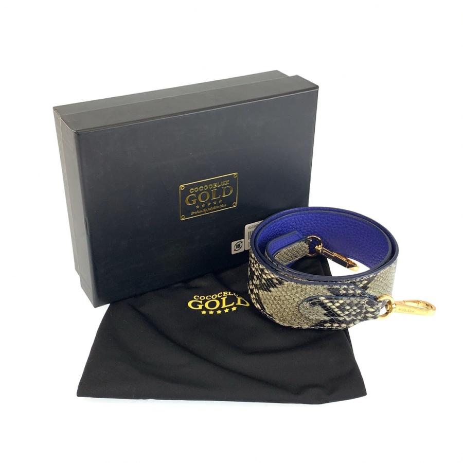 超美品 COCOCELUX GOLD ココセリュックス ゴールド グレー ブルー ゴールド金具 パイソン ショルダーストラップ レディース 603658 | mimi（ラスタバナナ） | 06