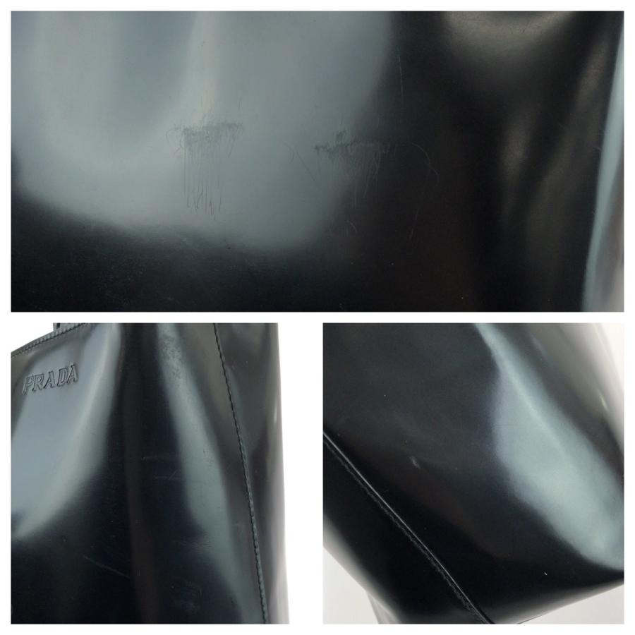 美品 PRADA プラダ ブラック 黒 シルバー金具 パテントレザー トートバッグ ハンドバッグ レディース 603686 | PRADA | 04