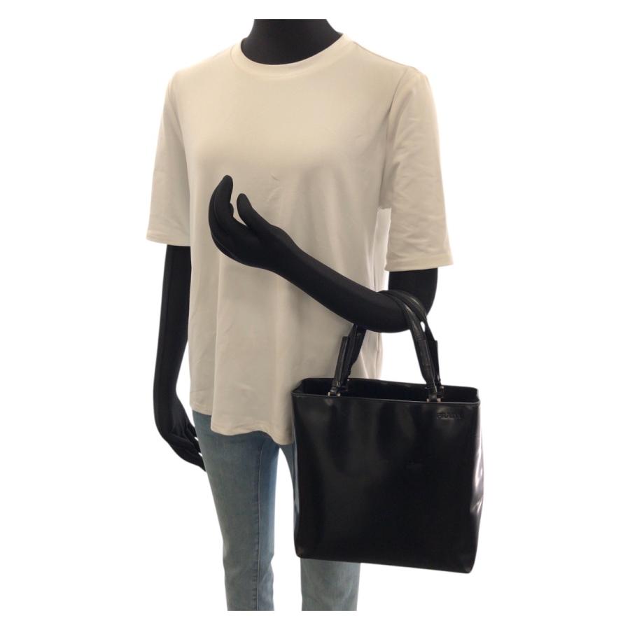 美品 PRADA プラダ ブラック 黒 シルバー金具 パテントレザー トートバッグ ハンドバッグ レディース 603686 | PRADA | 06