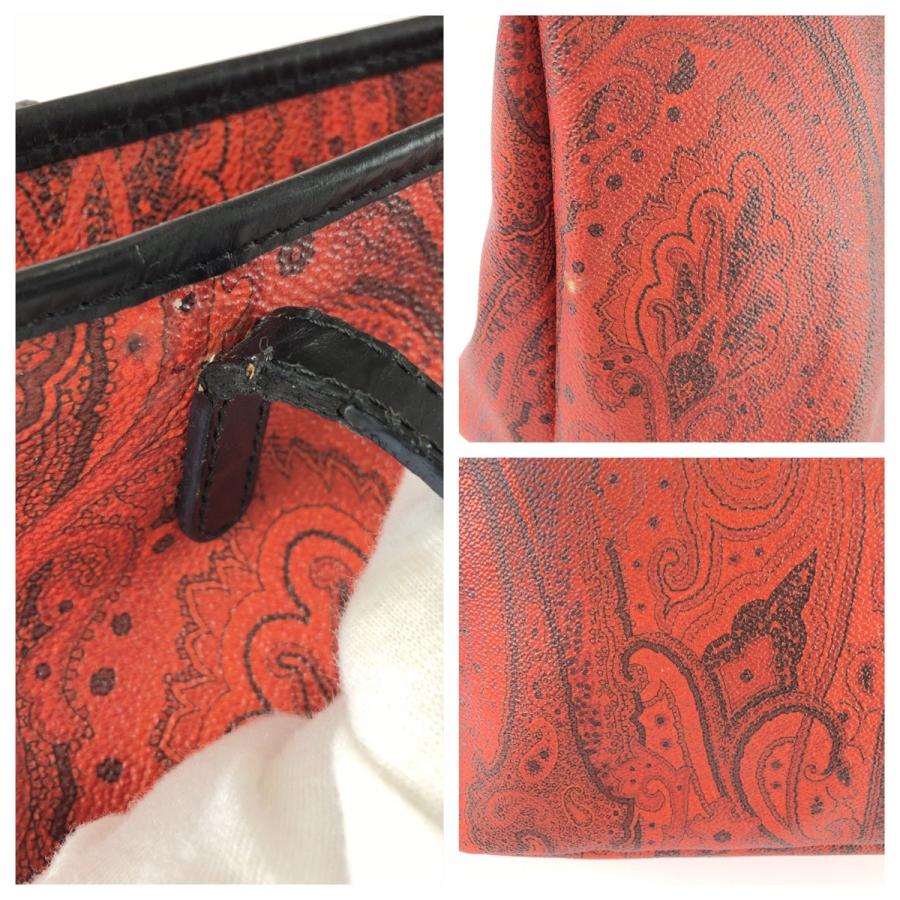 ETRO エトロ ペイズリー レッド ブラック ゴールド金具 PVC/レザー 1D008 トートバッグ ショルダーバッグ レディース 603704 | ETRO | 04