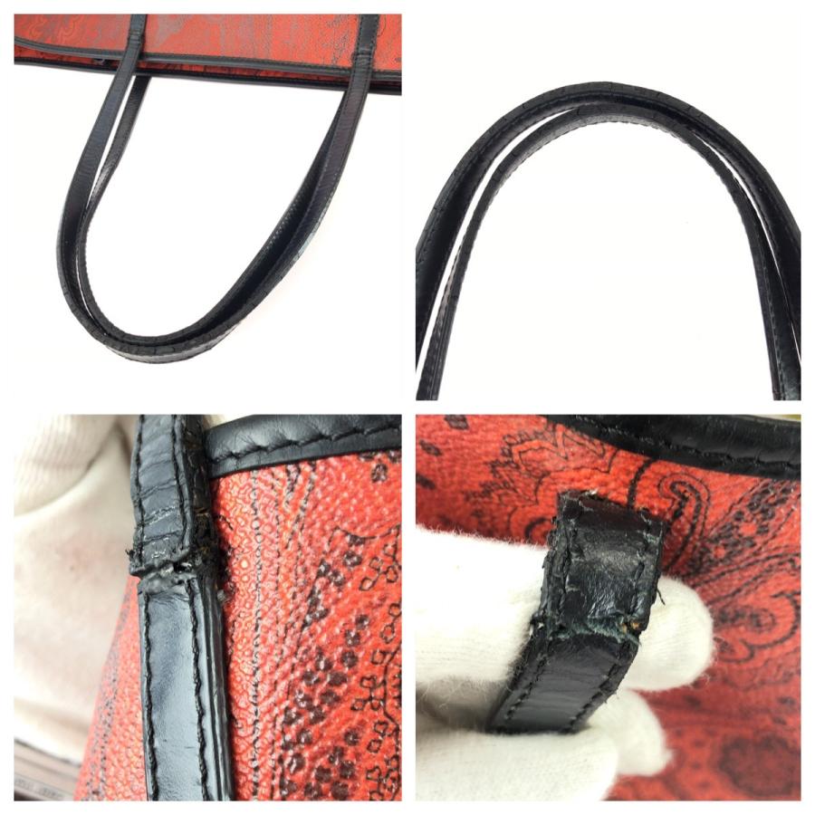 ETRO エトロ ペイズリー レッド ブラック ゴールド金具 PVC/レザー 1D008 トートバッグ ショルダーバッグ レディース 603704 | ETRO | 05