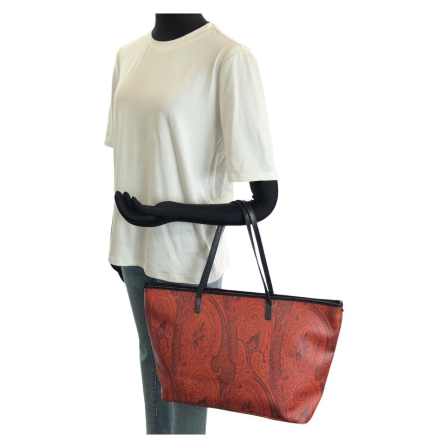 ETRO エトロ ペイズリー レッド ブラック ゴールド金具 PVC/レザー 1D008 トートバッグ ショルダーバッグ レディース 603704 | ETRO | 06