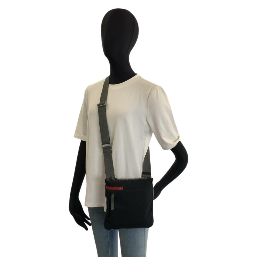 美品 PRADA SPORTS プラダスポーツ ブラック グレー シルバー金具