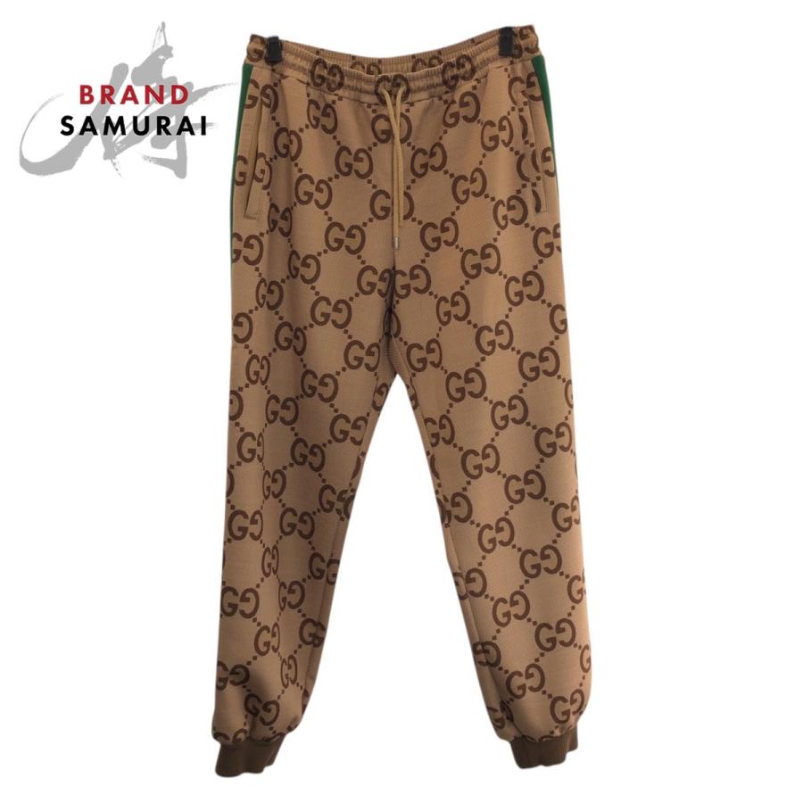 美品 GUCCI グッチ シェリーライン ジャンボGG サイズM ベージュ ブラウン ポリエステル ボトムス トラックパンツ 715192刻印 604012 | GUCCI