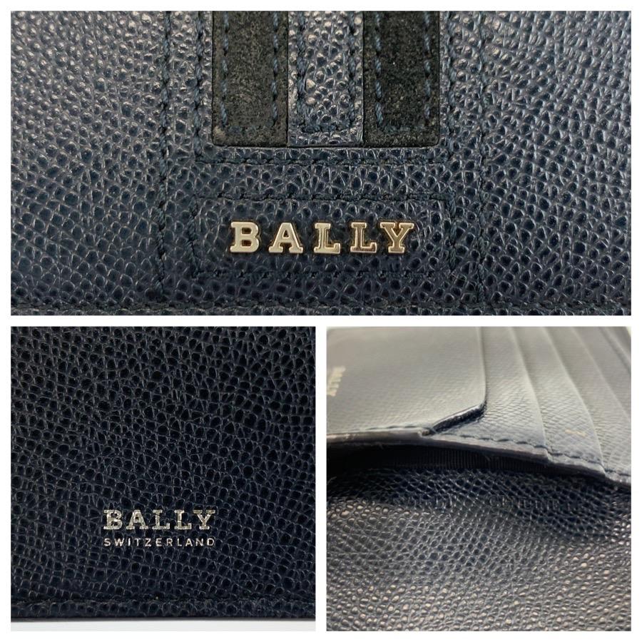 美品 BALLY バリー ネイビー シルバー金具 レザー 折り財布 コンパクトウォレット メンズ 604046 | Bally | 02