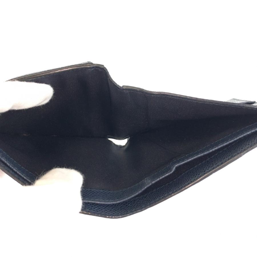 美品 BALLY バリー ネイビー シルバー金具 レザー 折り財布 コンパクトウォレット メンズ 604046 | Bally | 04