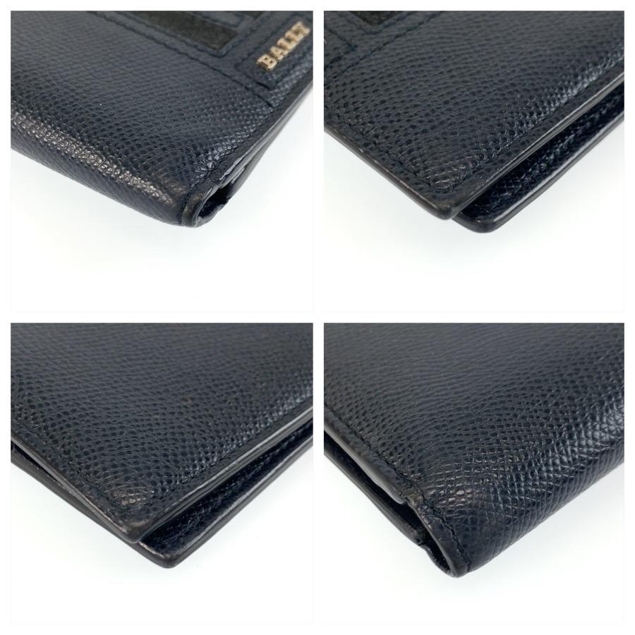 美品 BALLY バリー ネイビー シルバー金具 レザー 折り財布 コンパクトウォレット メンズ 604046 | Bally | 06