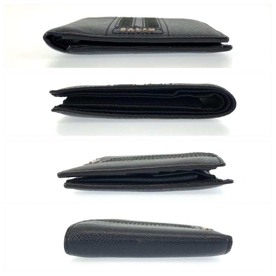 美品 BALLY バリー ネイビー シルバー金具 レザー 折り財布 コンパクトウォレット メンズ 604046 | Bally | 09