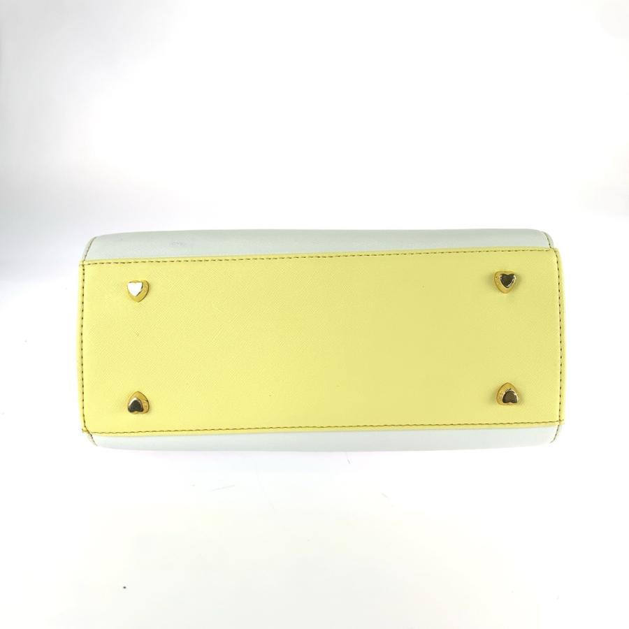 超美品 Samantha Vega サマンサベガ メルドー イエロー ホワイト ゴールド金具 合成皮革 1610110131 ハンドバッグ ショルダーバッグ 604258 | Samantha Vega | 09