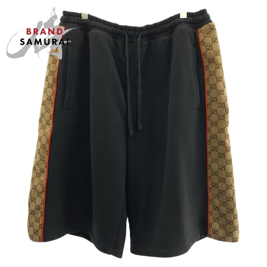 美品 GUCCI グッチ GGインサート サイズL ブラック ダークグレー コットン 770795 ショートパンツ ハーフパンツ メンズ 604369 | GUCCI