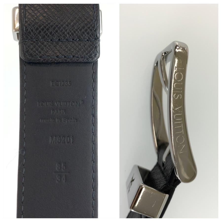 LOUIS VUITTON ルイヴィトン タイガ ベルト ポンヌフ 85cm/34インチ ブラック 黒 シルバー金具 レザー M8201 ベルト メンズ 604398 | LOUIS VUITTON | 02