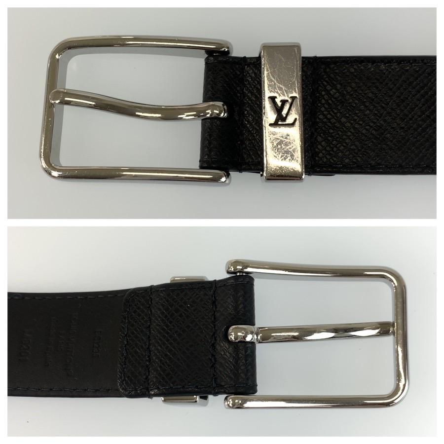 LOUIS VUITTON ルイヴィトン タイガ ベルト ポンヌフ 85cm/34インチ ブラック 黒 シルバー金具 レザー M8201 ベルト メンズ 604398 | LOUIS VUITTON | 03