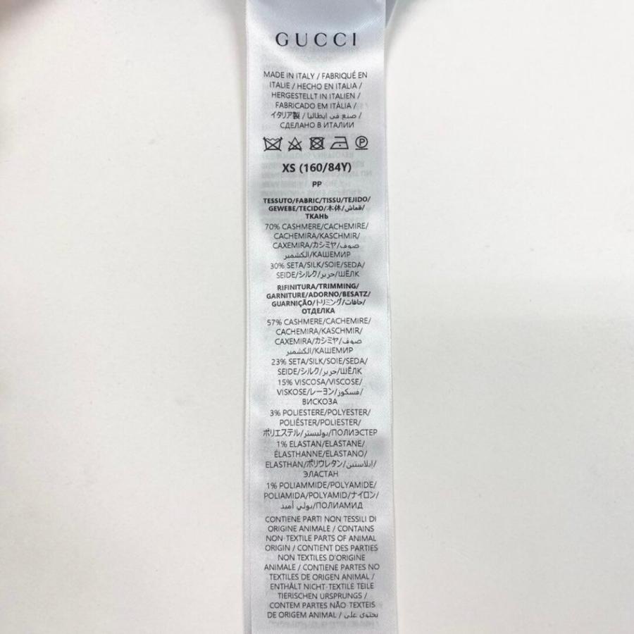 新品未使用 GUCCI グッチ 2026 シェリーライン ブルー カシミヤ/シルク ニットポロシャツ レディース A3-00006 新品の画像