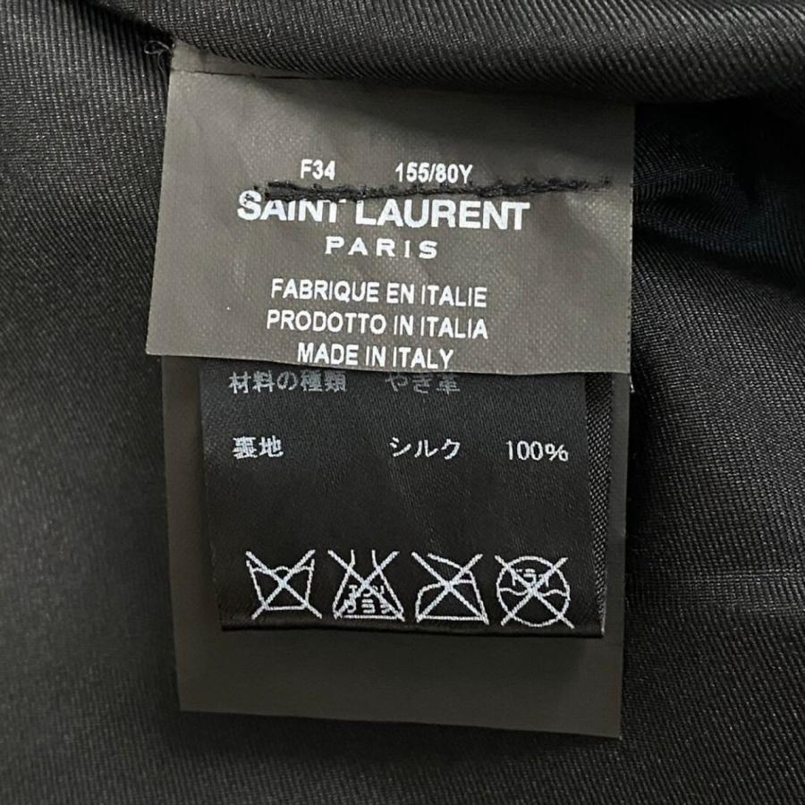 SAINT LAURENT PARIS サンローランパリ スタッズ ブラウン 山羊/シルク ウエスタンジャケット レディース A3-00008の画像