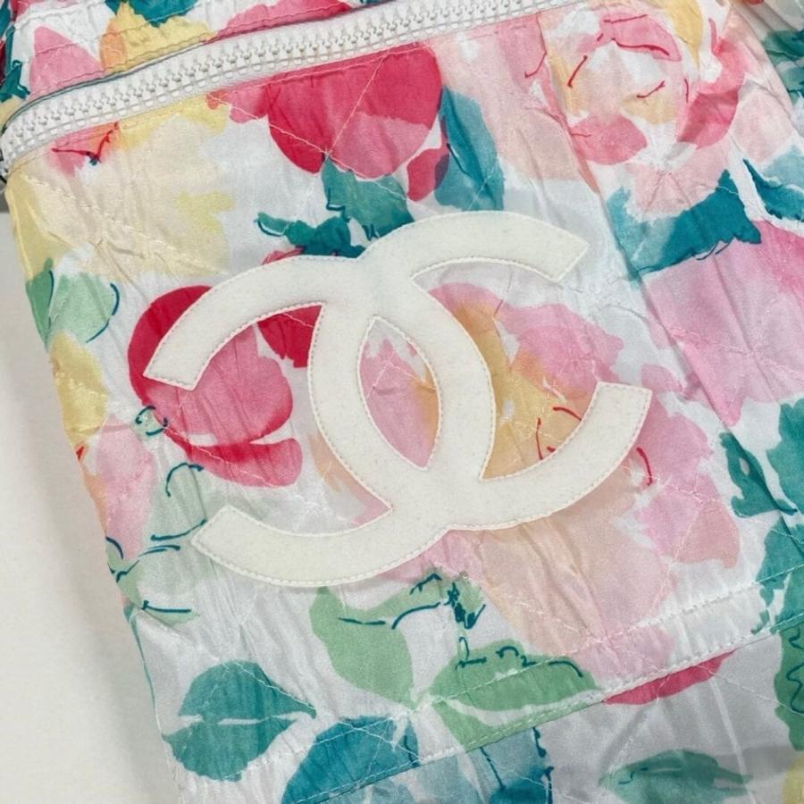 CHANEL シャネル ヴィンテージ 1995年 ココマーク サイドジップ スリット マルチカラー ポリエステル ミニスカート レディース A3-00075の画像