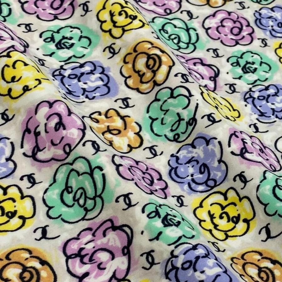 美品 CHANEL シャネル 2000年SS 00S P11246 マイヨ素材 ココマーク マルチカラー ポリアミド/ポリウレタン 半袖Ｔシャツ A3-00076の画像