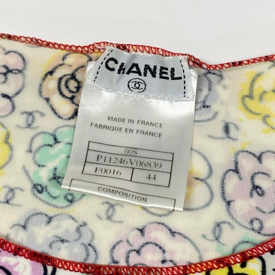 美品 CHANEL シャネル 2000年SS 00S P11246 マイヨ素材 ココマーク マルチカラー ポリアミド/ポリウレタン 半袖Ｔシャツ A3-00076の画像