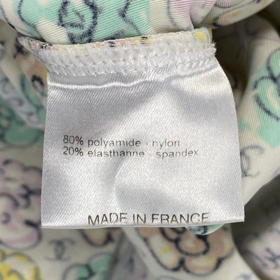 美品 CHANEL シャネル 2000年SS 00S P11246 マイヨ素材 ココマーク マルチカラー ポリアミド/ポリウレタン 半袖Ｔシャツ A3-00076の画像