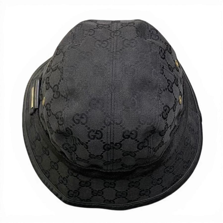 GUCCI（グッチ） 美品 ゴールドプレート GGキャンバス バケットハット