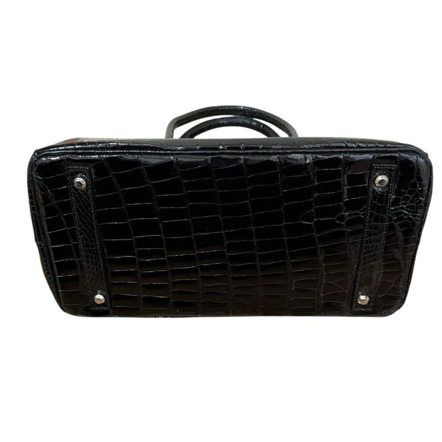 no brand ノーブランド JRA エキゾチックレザー ブラック シルバー金具