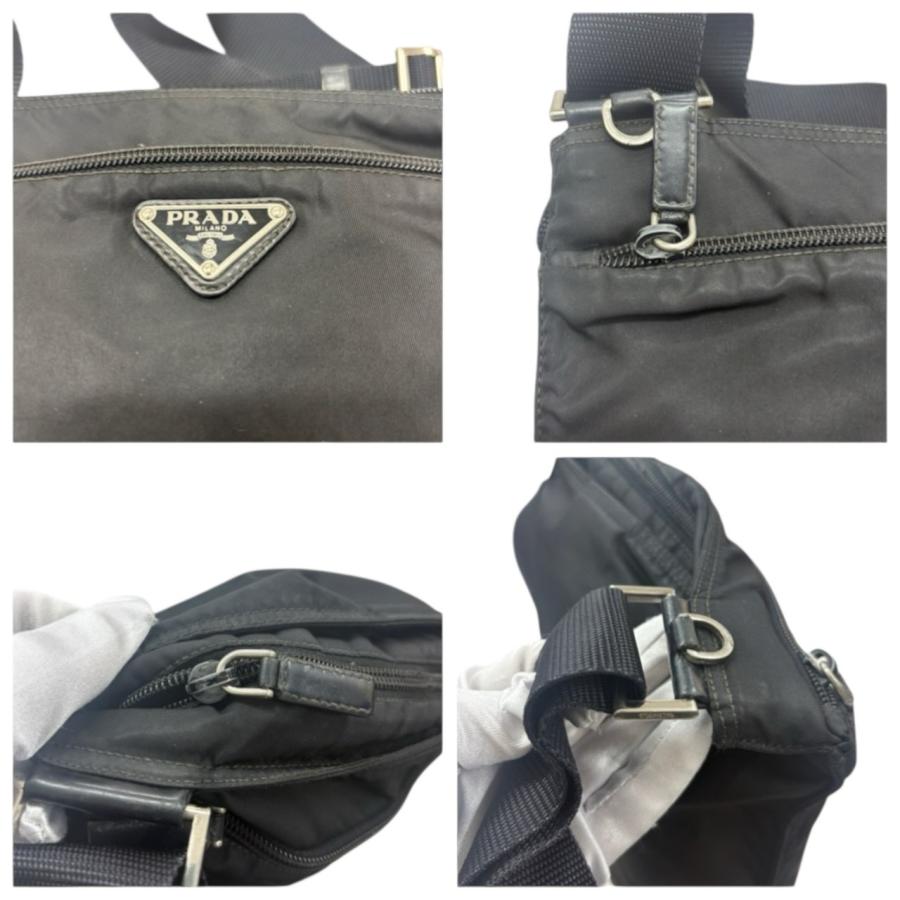は*ち様 【良品】PRADA プラダ ショルダーバッグ テスートナイロン 三角ロ PRADA（プラダ） テスート 三角ロゴ ブラック シルバー金具 ナイロン