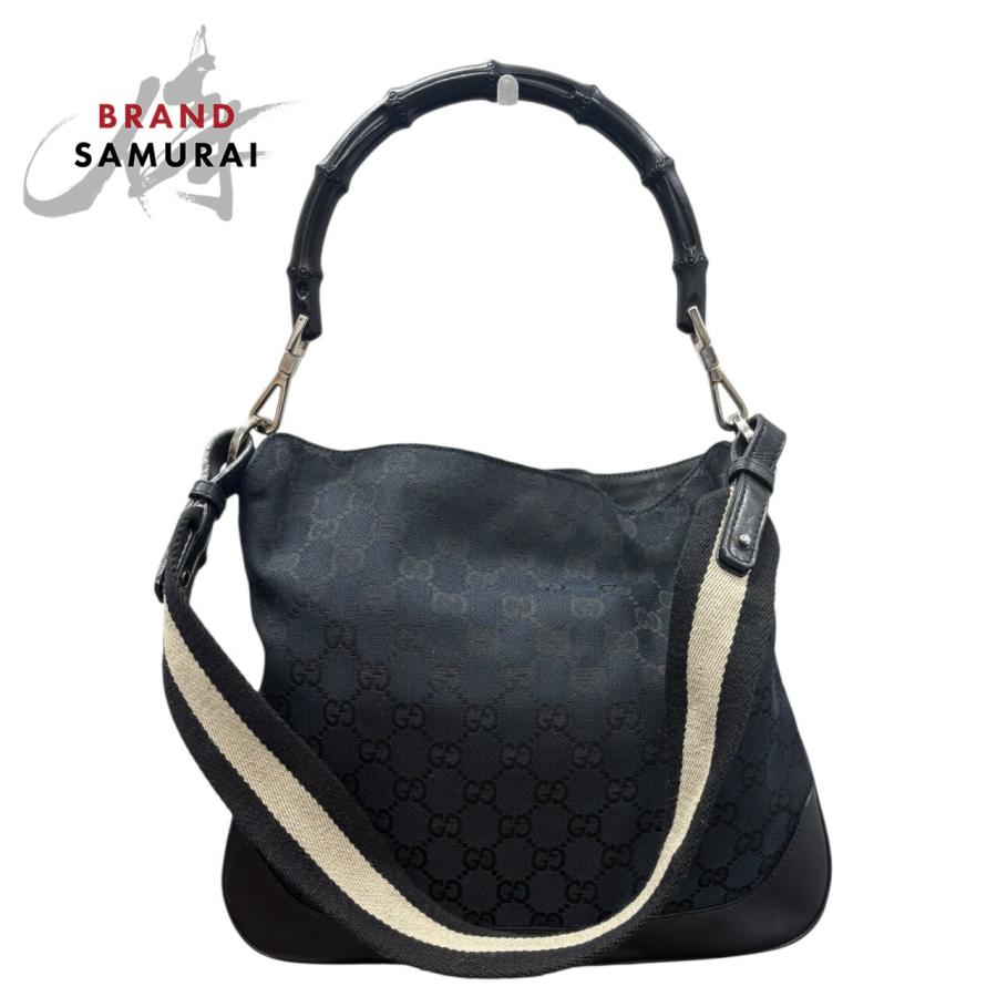 GUCCI（グッチ） 美品 バンブー ブラック シルバー金具 GGキャンバス
