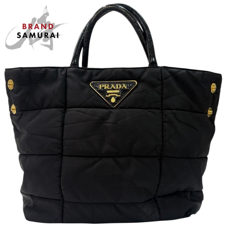 PRADA（プラダ） 美品 テスート 三角ロゴ ブラック ゴールド金具