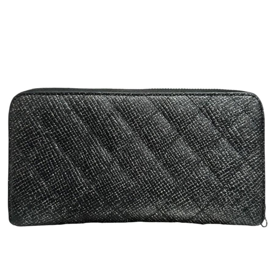 CHANEL（シャネル） マトラッセ ブラック シルバー金具 レザー 長財布